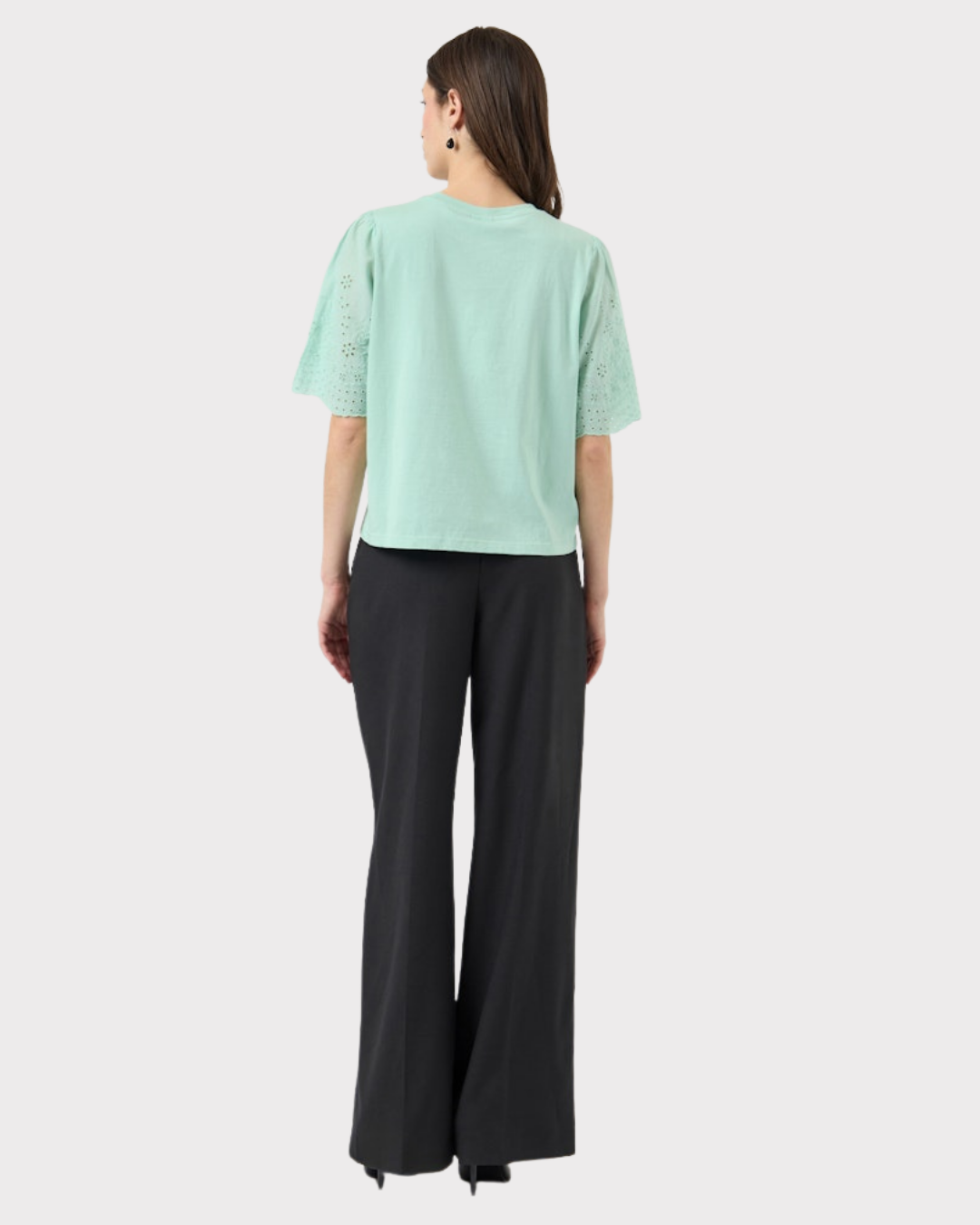 Yaslex Ss Top W. Emb Sleeves S. Noos-Overdel-YAS-Aandahls