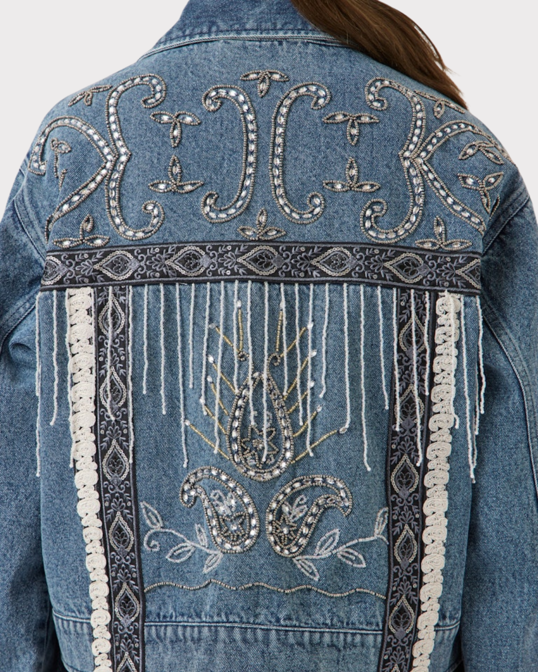 Yasvision Ls Denim Emb Jacket - Fest-Yttertøy-YAS-Aandahls
