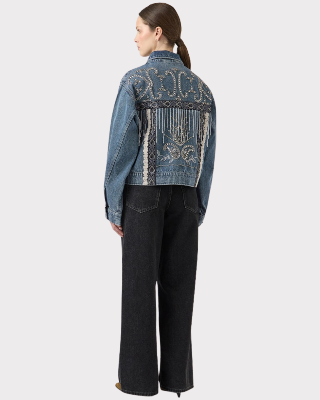 Yasvision Ls Denim Emb Jacket - Fest-Yttertøy-YAS-Aandahls