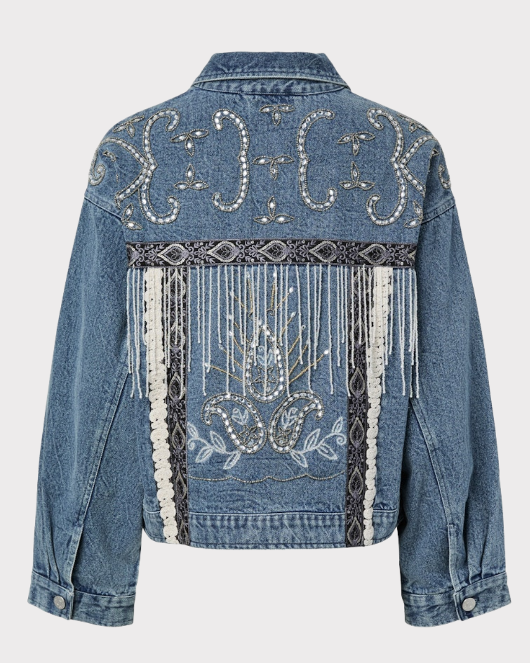 Yasvision Ls Denim Emb Jacket - Fest-Yttertøy-YAS-Aandahls