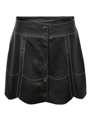 Bimo HW Leather Skirt-Skjørt-Y.A.S-Aandahls