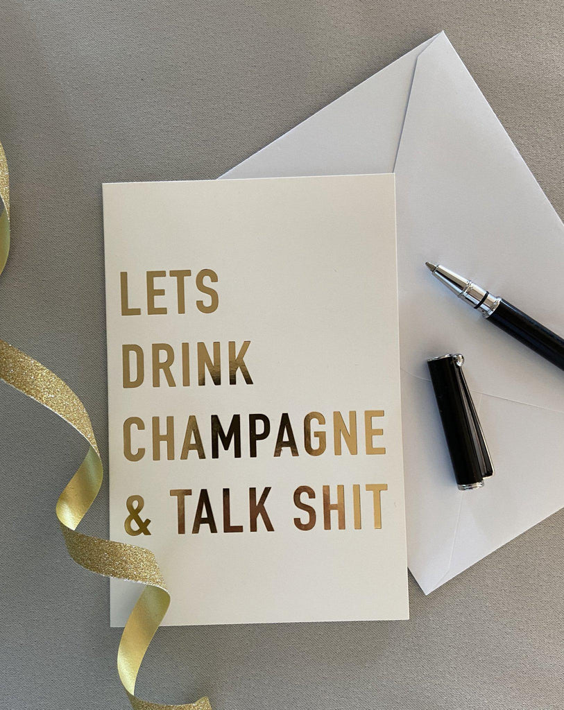 Gratulasjonskort " Let`s drink champagne"-Norwaydesign-Aandahls