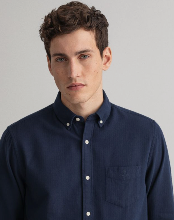Herringbone Reg Flannel-Skjorte-Gant-Aandahls