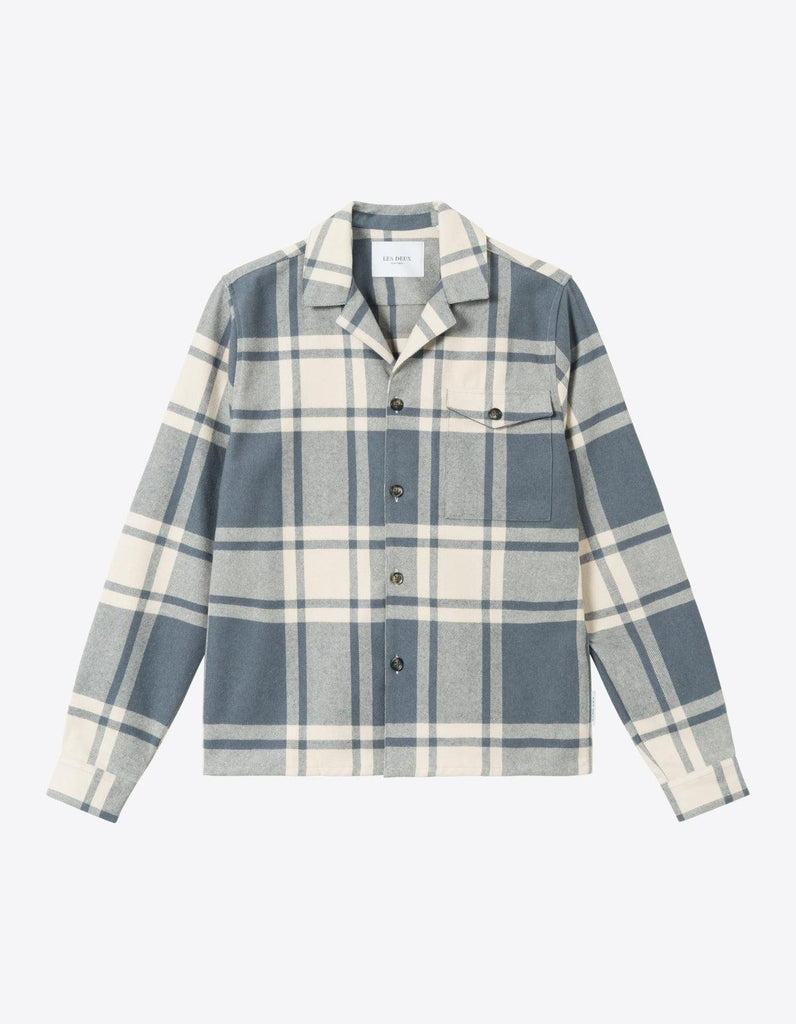 Joe check flannel camp collar shirt-Skjorte-Les Deux-Aandahls