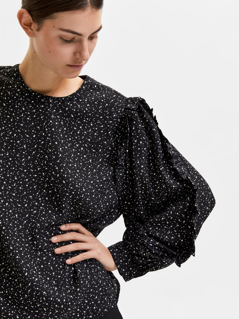 Jonni Ruffle top-Bluse-Selected Femme-Aandahls