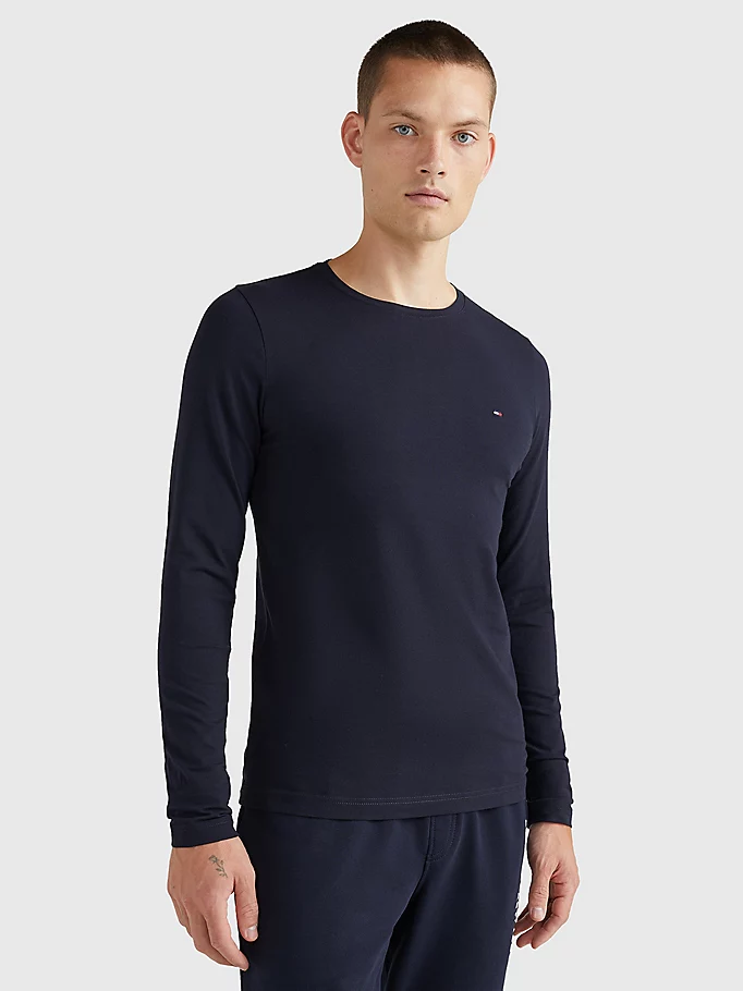 Stretch slim fit longs-T-shirts-Tommy Hilfiger-Aandahls