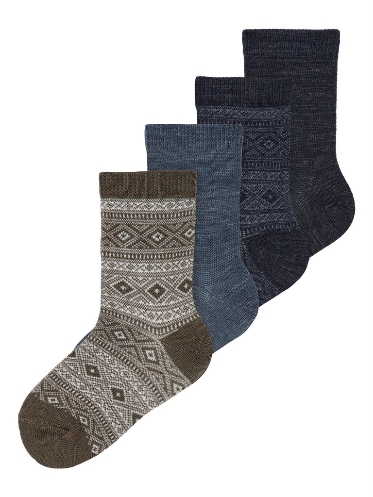 Wak Wool 4 Pk Sock-Ullklær barn-Name it-Aandahls